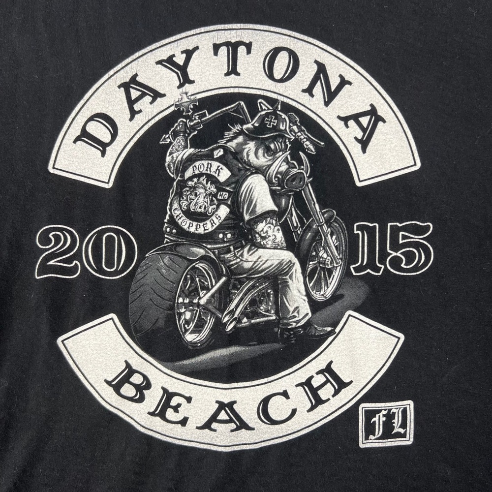 Bike Week Daytona Beach 2015 Biker T Shirt Men's 2XL Black Motorcycle Choppers